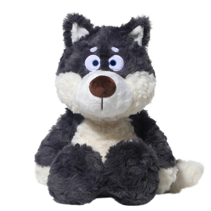 Nice Cuddly Cartoon Plush Toys Gray Wolf High Quality Fluffy Sitting Pose Doll Warm Cozy Children Companion Xmas Gift Home Decor