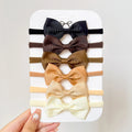 6Pcs/set Classics Ribbon Hair Bows Hair Band Lovely Casual Elastic Head Band Solid Cute Baby Bowknot Toddler Headtie