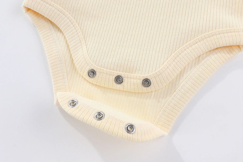 Unisex Baby Pure Color Outfit 2-Piece Set Long Sleeve Bodysuits+Pants 0-24 Months Infant Clothing Simple Onesies Trousers