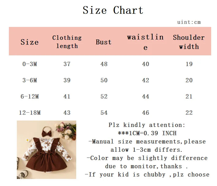 0-18 Months Baby girl Dress Ruffled Bow Corduroy Long sleeved Dress+Headband 2Pcs/Set Baby Girl Spring and Autumn Dress