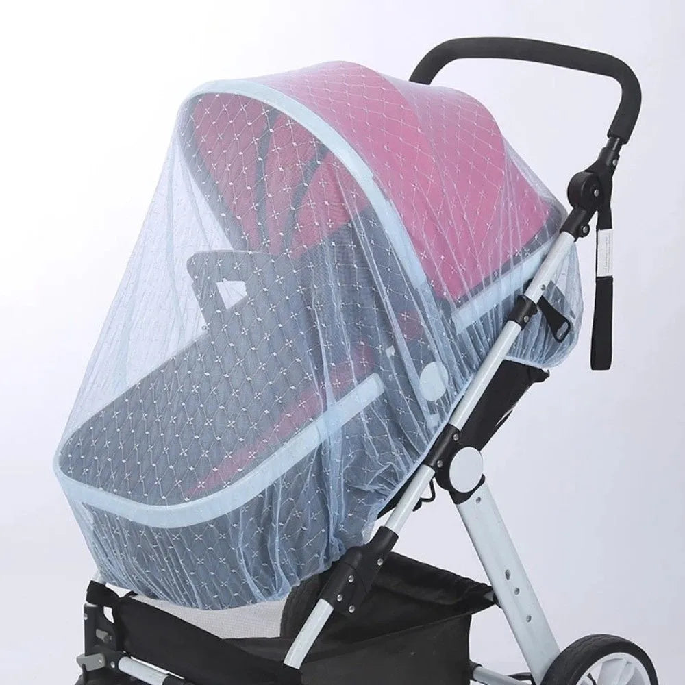 Full Coverage Pram Mosquito Net Dense Mesh Polyester Material Insect Shield Net Windproof Sunshade Snug Fit Design