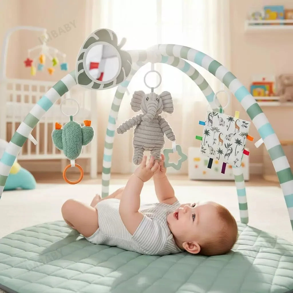 Multi-functional Baby Fitness Stand with Music Gym Activity, Comfort Toy, Blanket Pad, Early Education 0-36 Months, Newborn Gift
