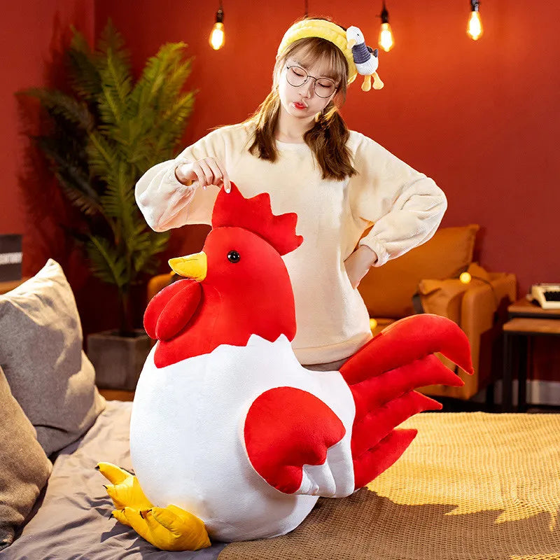 Nice 1pc Simulation Cock Plush Toys Stuffed Soft Chicken Dolls Animal Poultry Pillow Funny Home Cushion Decor Birthday Gift