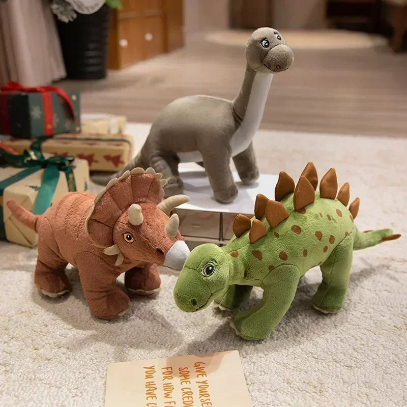 Simulation Dinosaur Plush Toy Stuffed Animal Triceratops/Tyrannosaurus Rex/Brontosaurus Sword Dragon Soft Doll Children's Gift