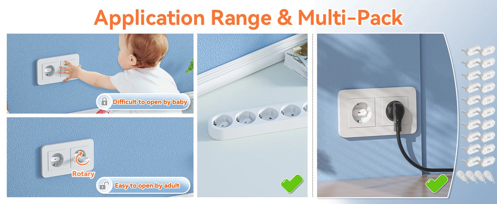 Chile/Brazil EU Universal Power Socket Outlet Plug Protective Covers Anti Electric Baby Safety Protector 20pcs