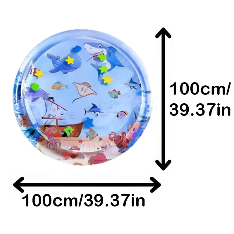 Inflatable Baby Water Play Mat Circle 65 100cm For Tummy Time And Early Learning