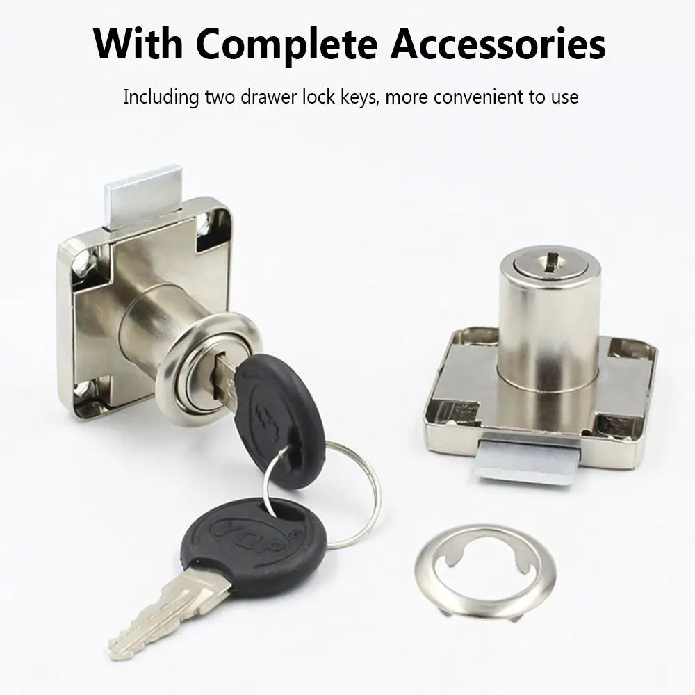 Office Burglarproof Zinc Alloy Cabinet Locker Wardrobe 2 Keys Drawer Lock