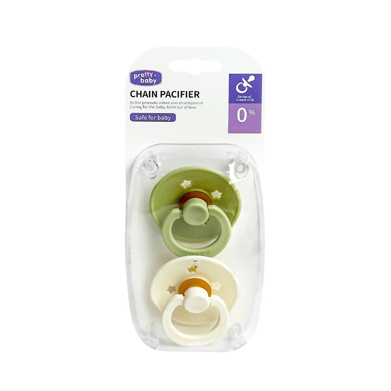 2pcs/pack Button-shape Baby Soothing Pacifier, Baby Pacifier Soother Dummy with Cherry-round Nipple