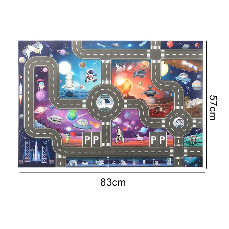 TMZ Baby Crawling Mat 83x57cm Cartoon City Traffic Map Non Slip Playmat For Boys Girls Montessori