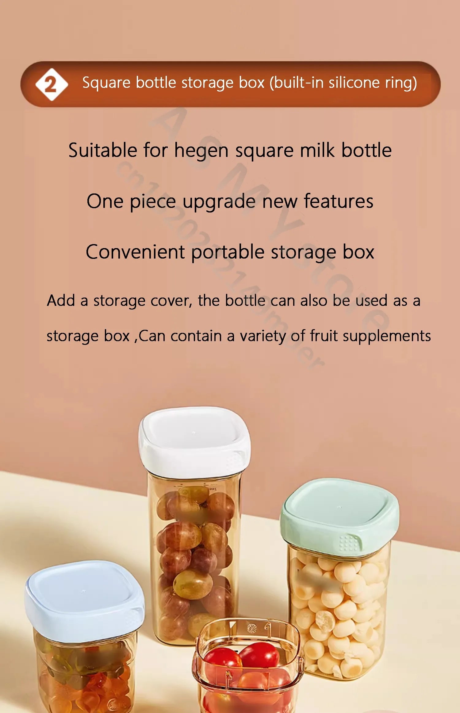 Suitable for hegen bottle accessories,storage box cover/cup cover/handle/dust cover+bottle collar/straw/square bottle universal