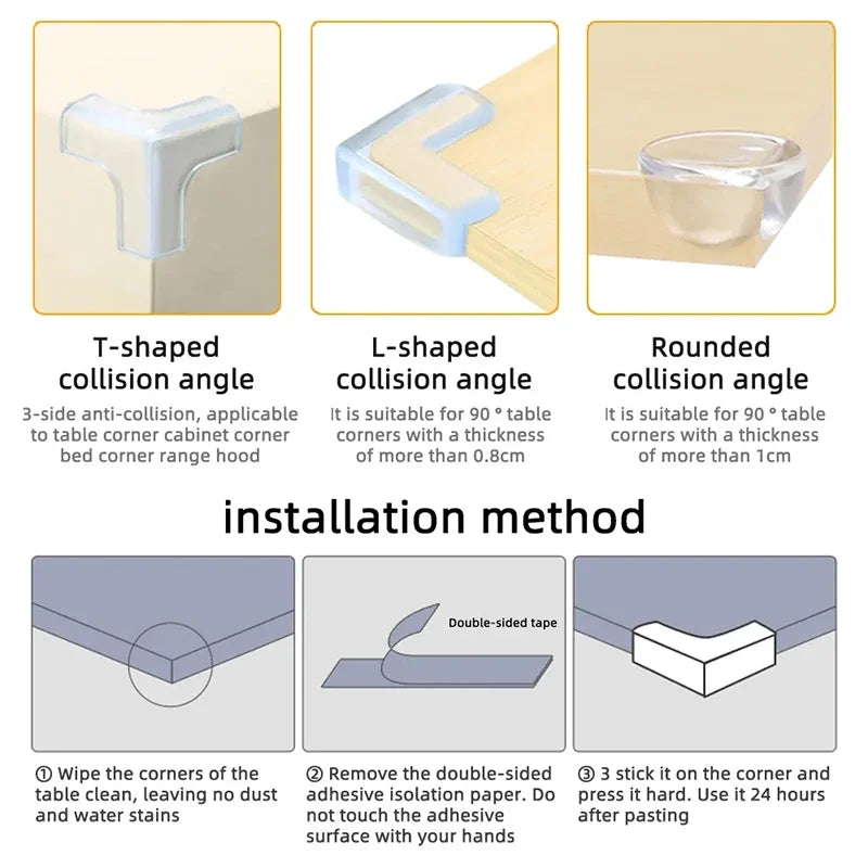 Child Baby Safety Silicone Protector Table Soft Transparent Children Anti Collision Table Corner Edge Protection Cover