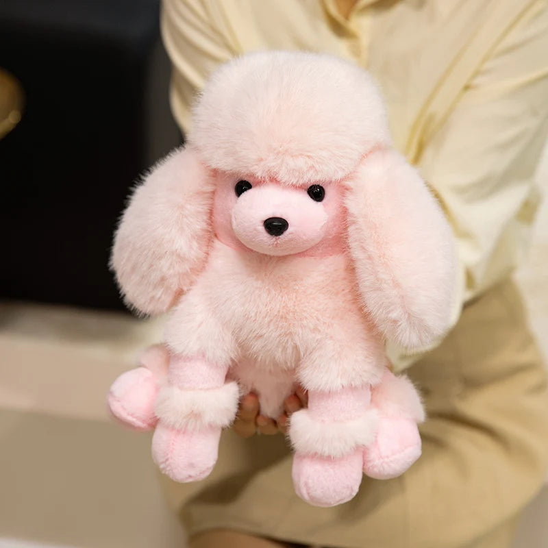 Hot Simulation Color Small Bell Poodle Plush Toys Doll Stuffed Soft Animal Fluffly Curly Hair Dog Lifelike Puppy For Kids Gifts