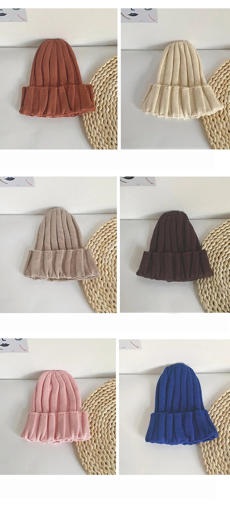 Winter Baby Knitted Hat for Girls Boys Infant Bonnet Toddler Cap Kids Beanie Candy Color Elastic Children Hats Accessories 1-5Y