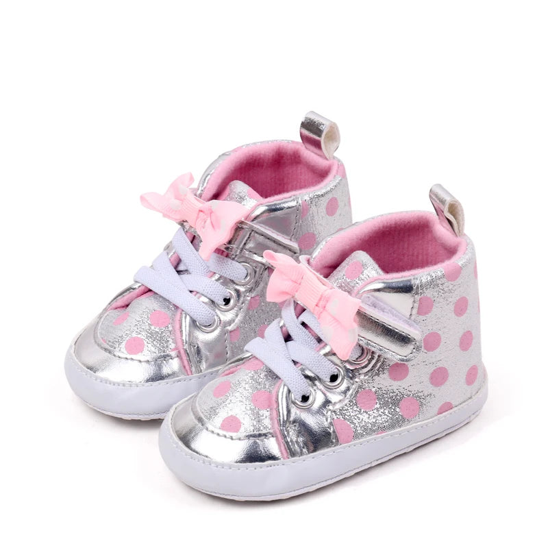 Baby Girl Spring and Autumn Butterfly Bowknot Soft Sole Comfortable Prewalker Shoes Indoor Outdoor Walking Shoes First Walkers
