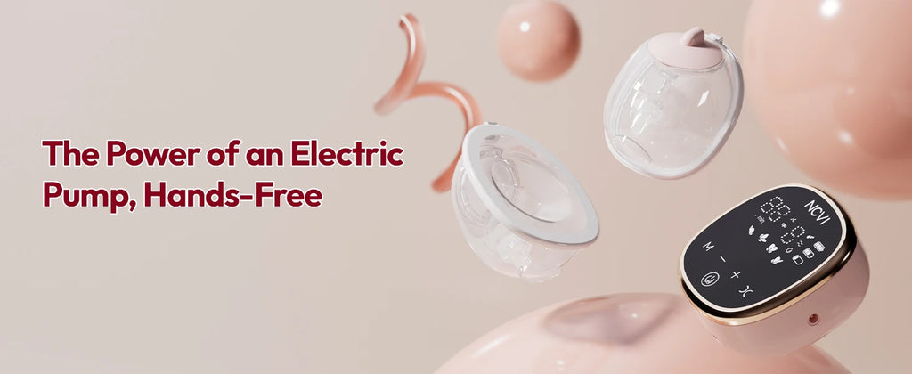 NCVI Electric Breast Pump, with Wearable Cups,4 Modes 9 Levels,Quiet &  Portable Rechargeable for Breastfeeding Moms