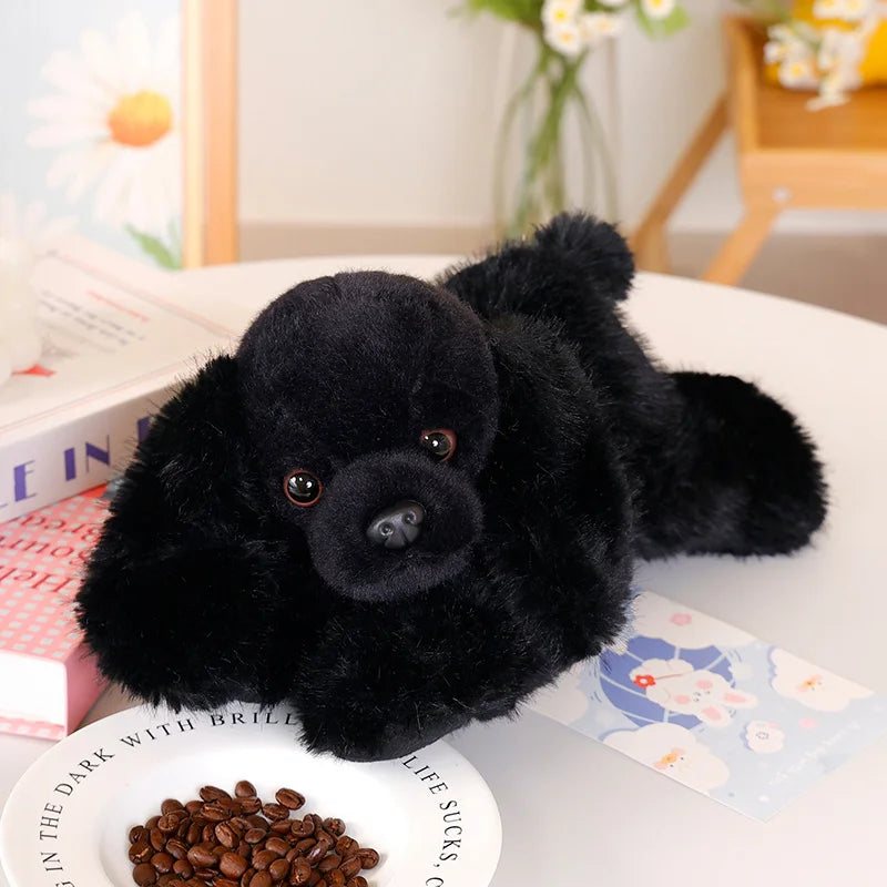 Nice 1pc 30cm Cute Lying Dog Plush Toy Kawaii Black Puppy Pillow Stuffed Soft Doll Lovely Birthday Gift for Ages