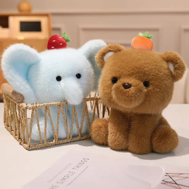 Sitting Cartoon Stuffed Animal Dolls Plush Toys - Dog Panda Bear Cow Elephant Designs - Lovely Pillow for Birthday Gift And