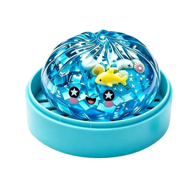 Ocean Halloween Ghost DumplingsToy Soft Slow Resilience Squishy Toy Fidget with Steamer Steamed Stuffed Bun Squishy Pinch Le