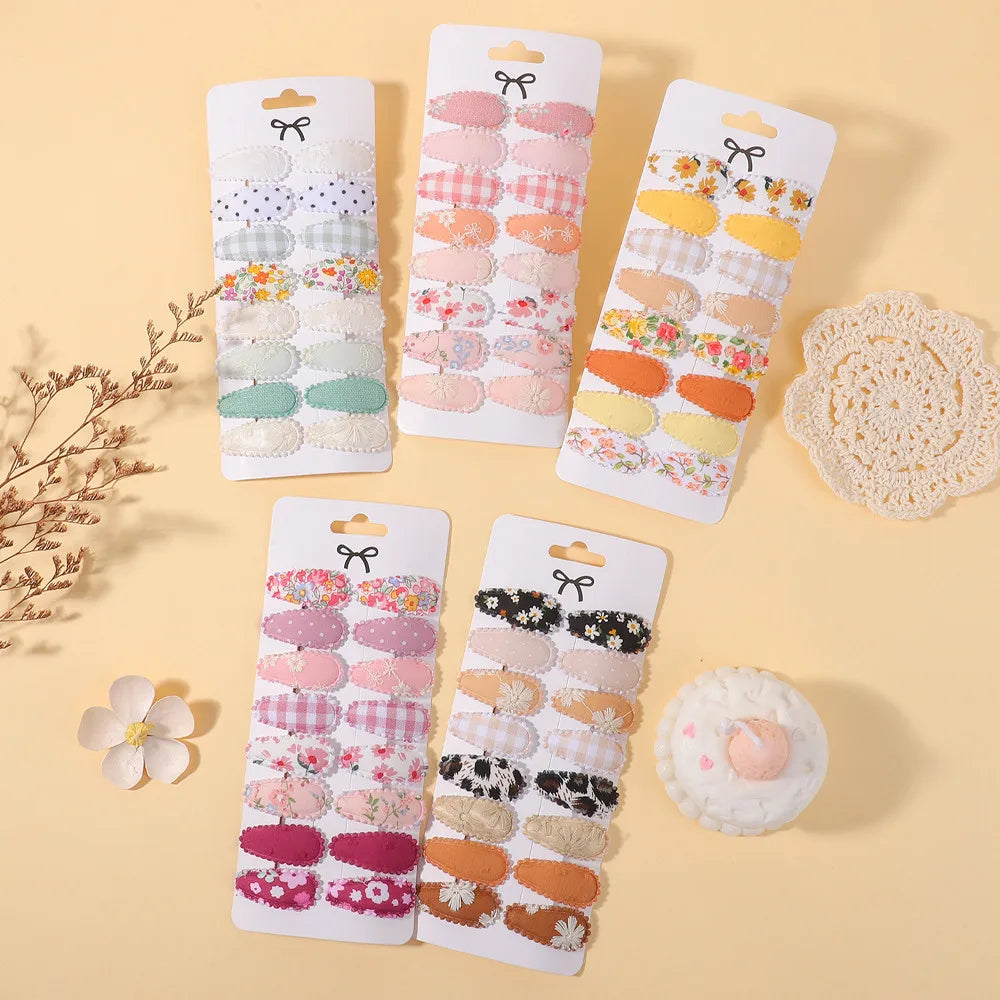BABY BOWS 16Pcs/set Sweet Mini Hair BB Hairclips Set for Kids Girls Lovely Hairbangs Barrette Fresh Printing Hairgripes Gift Set