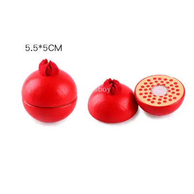 Wooden Fruit Cutting Educational Toy For Children Kitchen Playset With Peelable Fruit 1Pcs