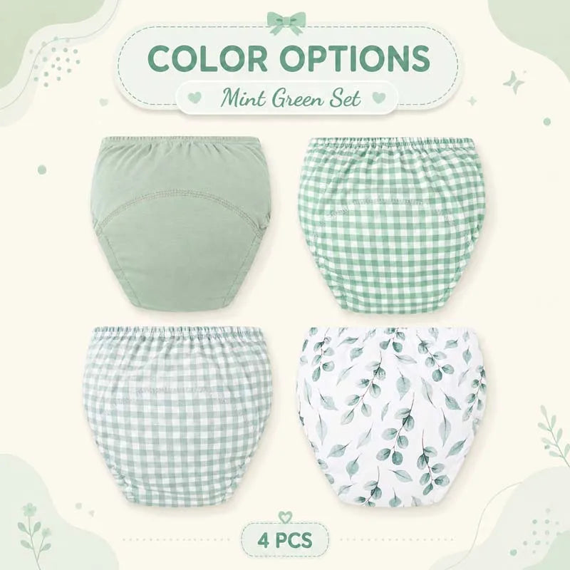 4Pcs Baby Diaper Training Pants Toddler Underwear Cotton Washable Infant Nappies Cloth Diapers Reusable Kids Shorts 11-18kg