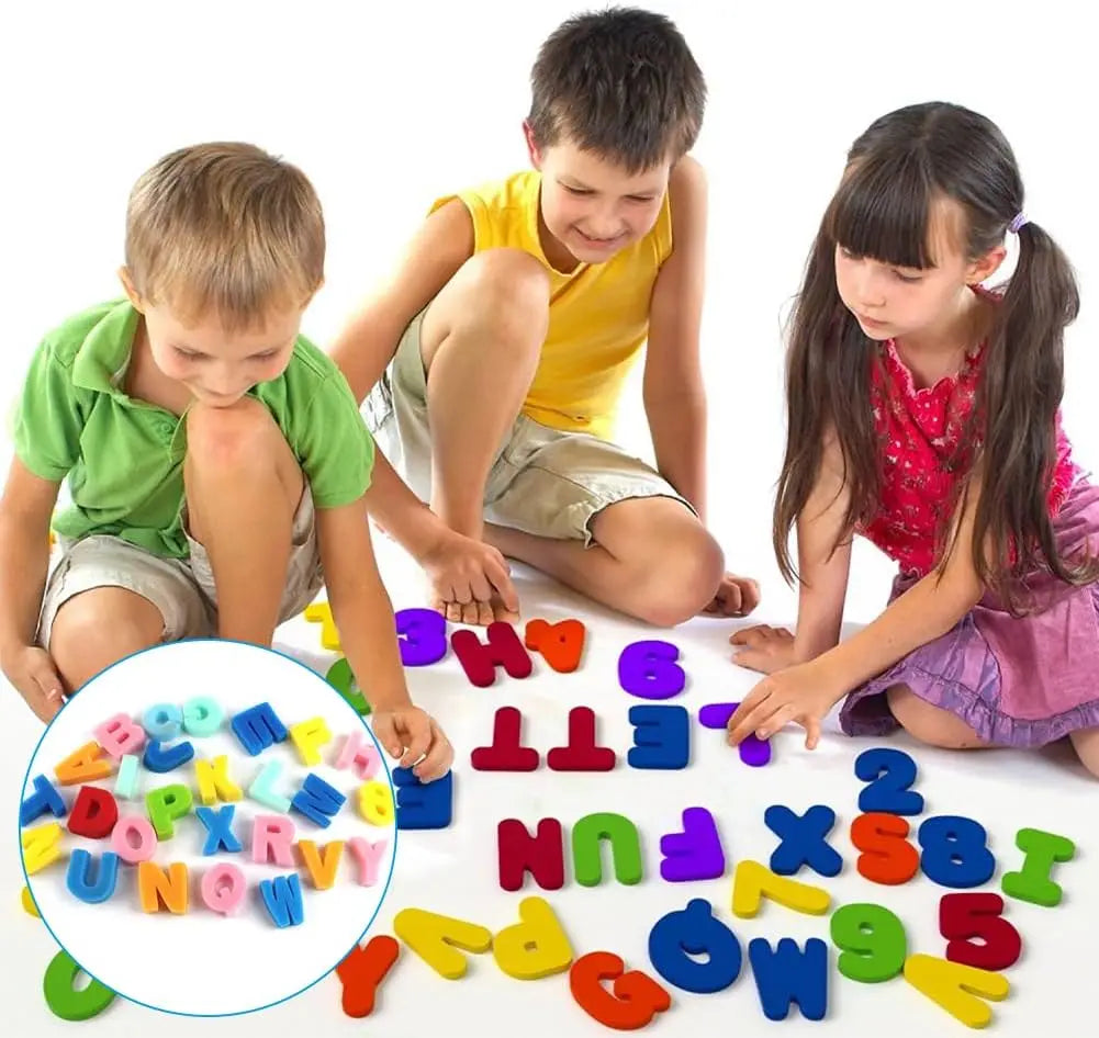 36pcs Baby Bath Toys Removable Foam Letters Numbers Shower Toys Toddler Alphabet Letters Toys Gift for Kids Educational Bathroom