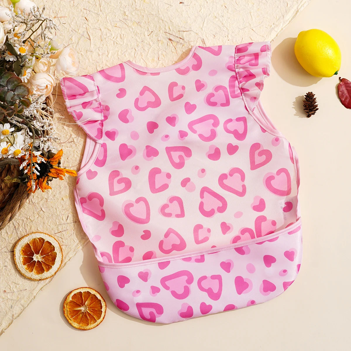 Happyflute 1 Pc Sleeveless Bib for Babies & Toddlers Waterproof Smock Bib for Eating Machine Washable & Mess-Proof Feeding Bib