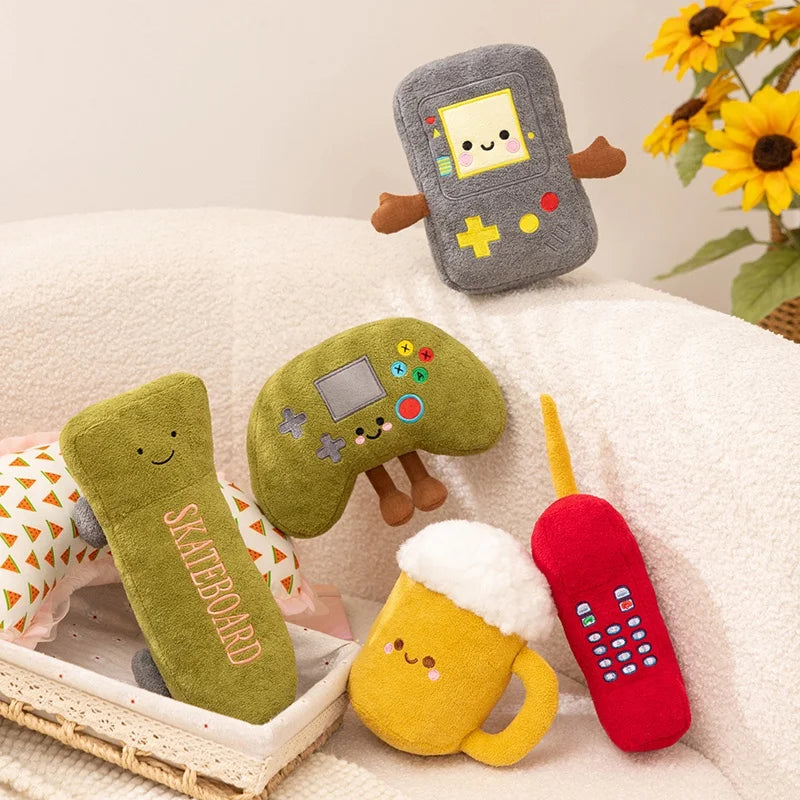 Hot Latest Game Console Beer Skateboarding Gamepad Fun Game Series Doll Kawaii Stuffed Plush Toy Doll Cartoon Anime Cute Doll