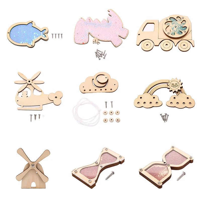 Kindergarten Montessori Busy board Hourglass Puzzles  Wall Develop intelligence Early education Lockpicking toys Educational Toy