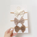 3Pcs/lot baby soft headband big bowknot headscraf infant nylon headties dress hair accessories babe headwear