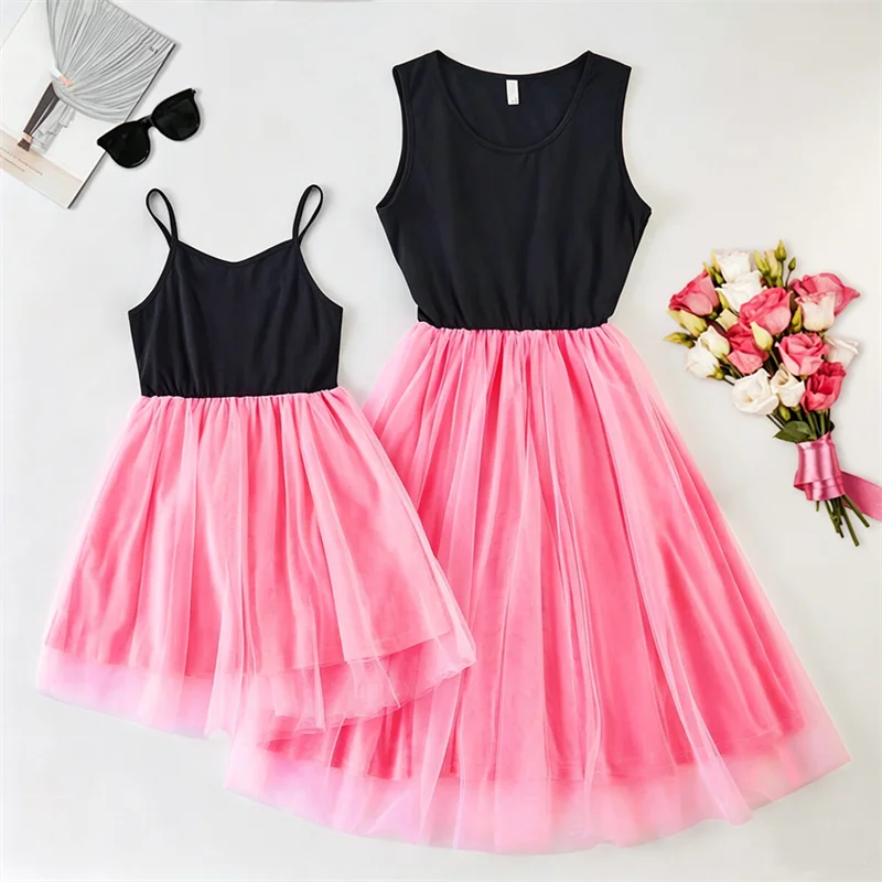 Summer Dress Women Casual Family Matching Outfits Mother Daughter Dress Girl Robe Boho Dresses Children's Clothing Vestidos