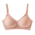 New Women'S Maternity Bra With Front Opening Solid Color Seamless Comfort Stripes V-Neck Jelly Style Nursing Bra