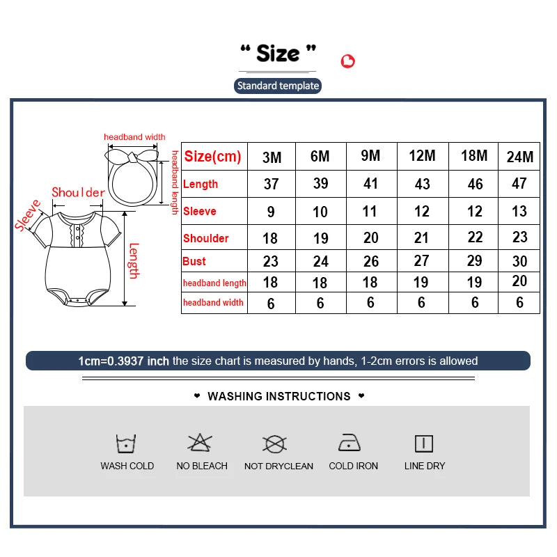 4-Pack Cute Baby Clothing Set Newborn Short&Long Sleeve Bodysuits+Headdress 6-24 Months Infant Clothes Bebe Headband Hat