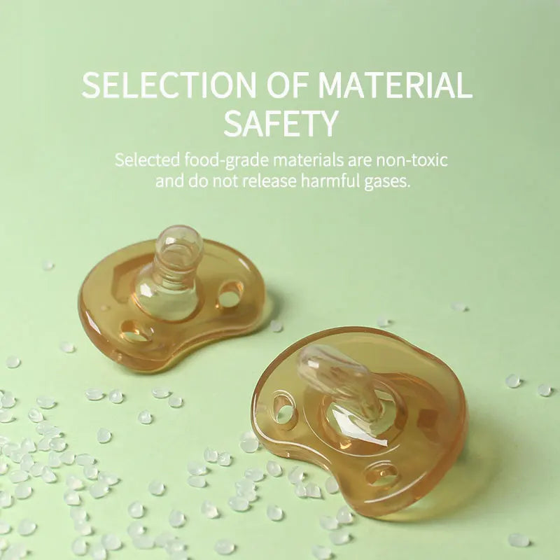 Baby Silicone Pacifiers Flat Nighttime Round day Soft Breathable Frosted Brown Transparent Soother 100% BPA Free Safe Silicone