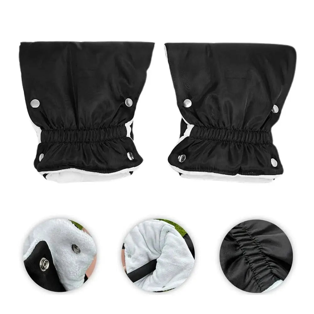 1 Pair Thickened Winter Stroller Gloves Windproof Soft Velvet Handrail Gloves Warm Waterproof Stroller Mitten Shopping