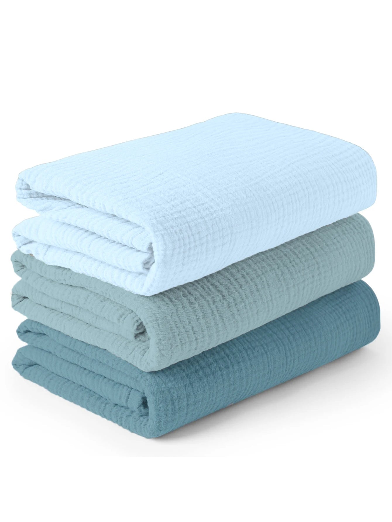3PCS/set Soft Breathable Newborn Baby Receiving Blanket Muslin cotton Wholesale Swaddle Blankets