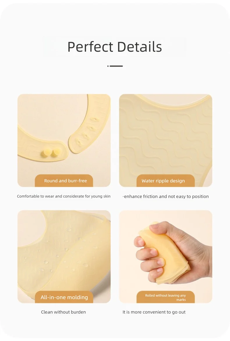 1 Pc Baby Silicone Jelly Bib Lightweight Widen Shoulder With PP Box Water Proof Adjustable Length Design Baby Tableware Bib