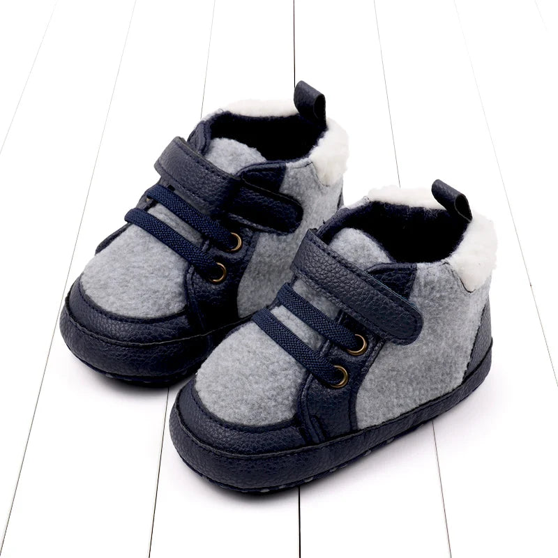2025 Year New High-Top Trendy Fuzzy Shoes With Soft Rubber Sole Baby Shoes Baby Size Shoes Toddler Shoes Casual Walking Shoes