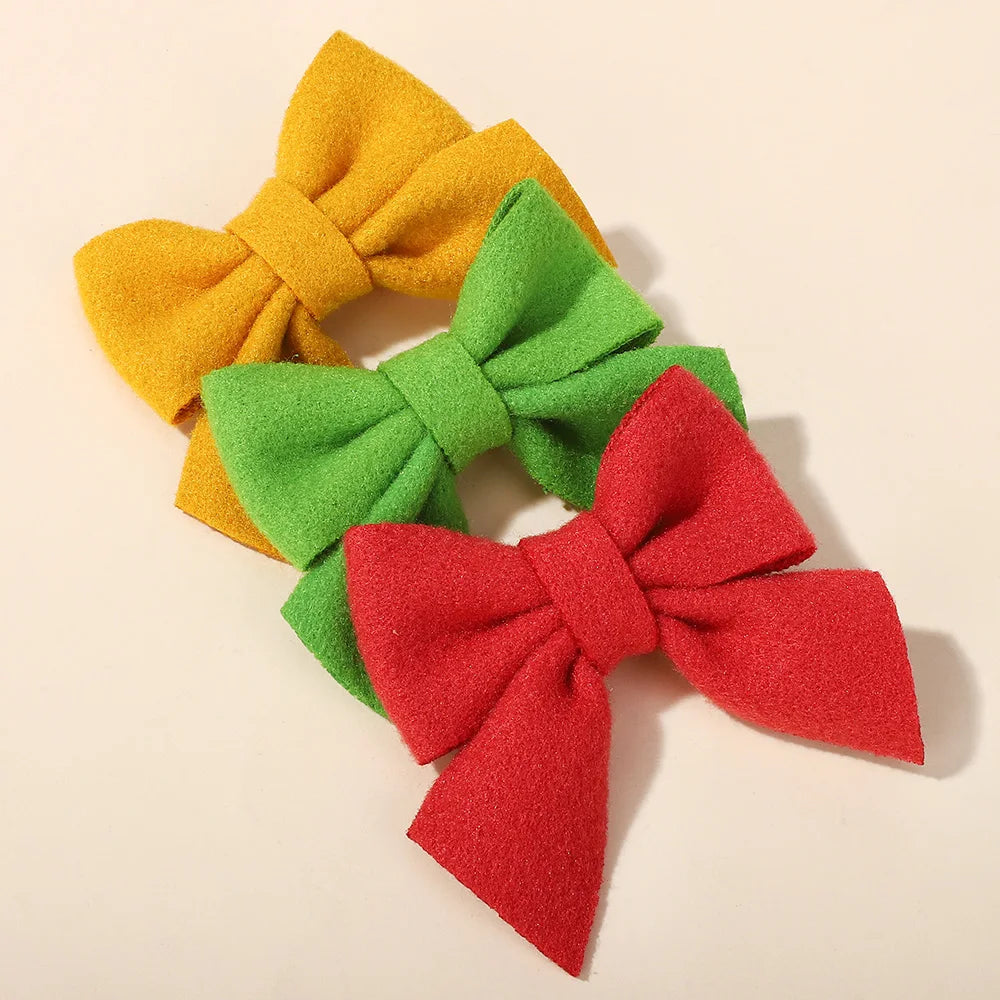 40Pcs random color cheer bow hairgripes for girls hair bangs lovely bowknot hairclip boutique kids headwear barrette