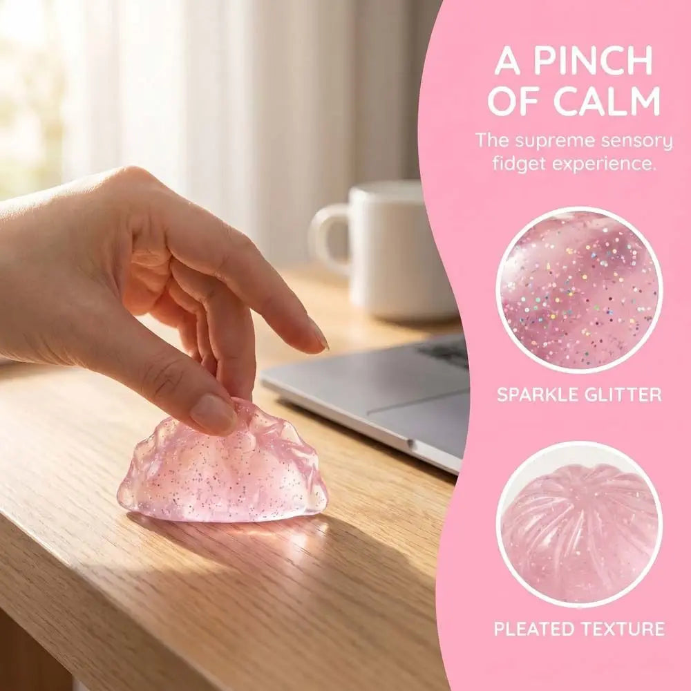 24pcs/set Soft Cute Mini Dumplings Squishy Food Shape Squeezable Squishy Crystal Bun Pinch With Steamer Fidget Sensory Toy