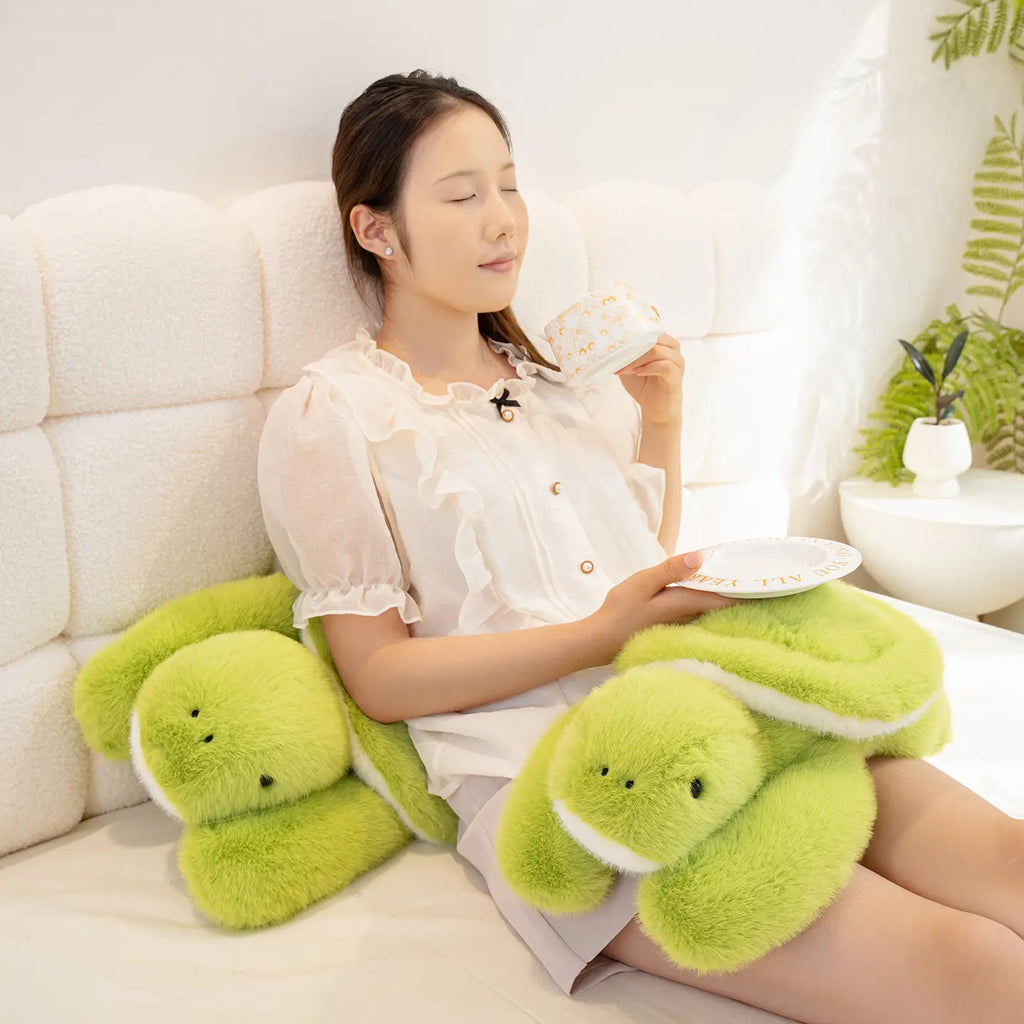New Lovely Turtle Plush Toys Cozy Fluffy Lying Prone Cartoon Tortoise Throw Pillow Back Cushion Kawaii Home Decor Funny Gift