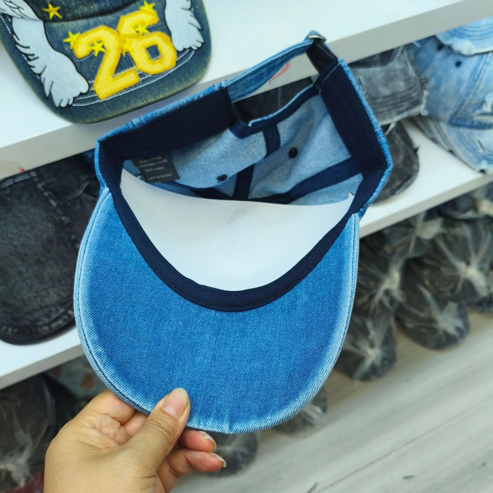Denim Embroidered Baseball Cap for Men and Women retro baseball cap, versatile for spring and autumn, sun protection hat