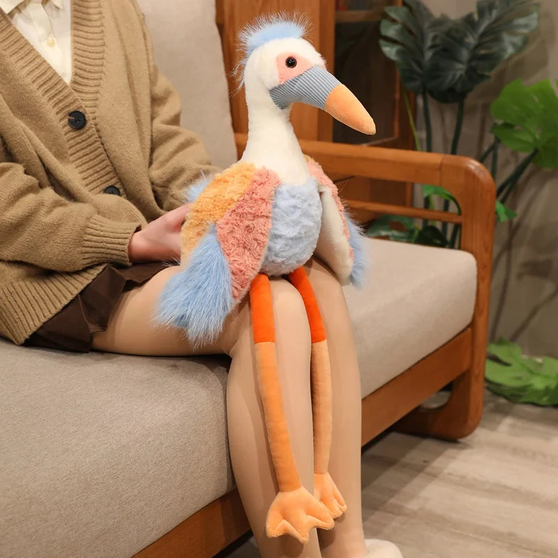 Wholesale Fantastic Crowned Crane Doll Stuffed Plush Balearica Big Bird Cartoon Long Legs Animal Toy Colorful Plushie Gift