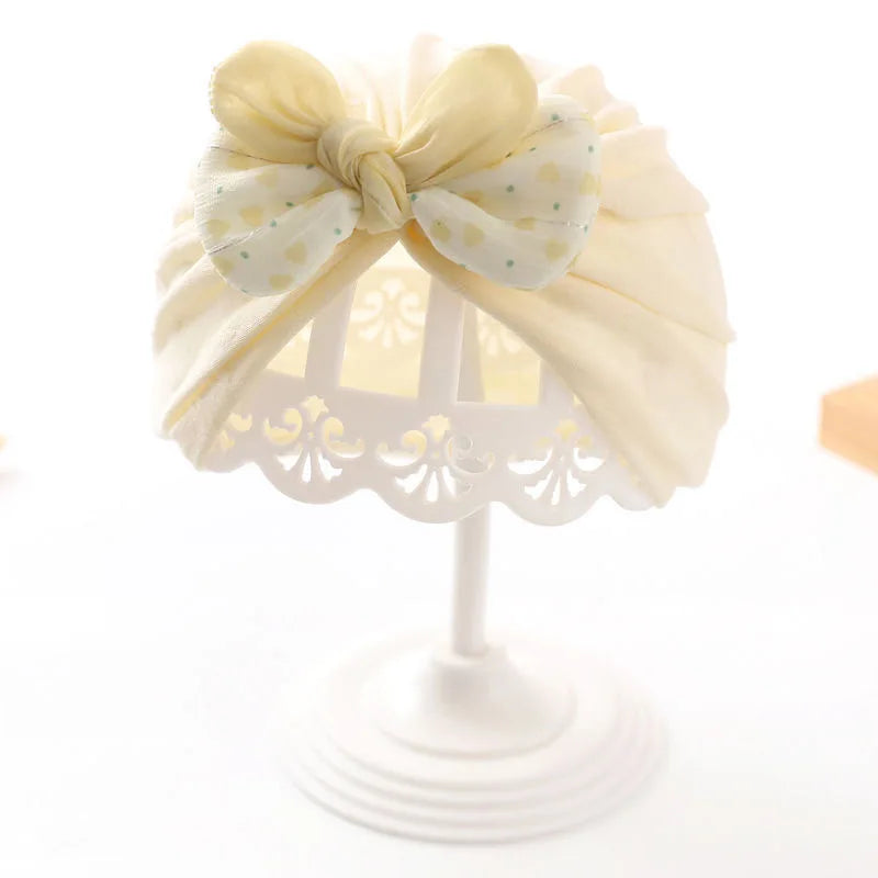 Summer Thin Baby Hats Turban Cute Bow Lace Newborn Boy Girl Indian Caps Infant Baby Headwear Kids Accessories Photography Props