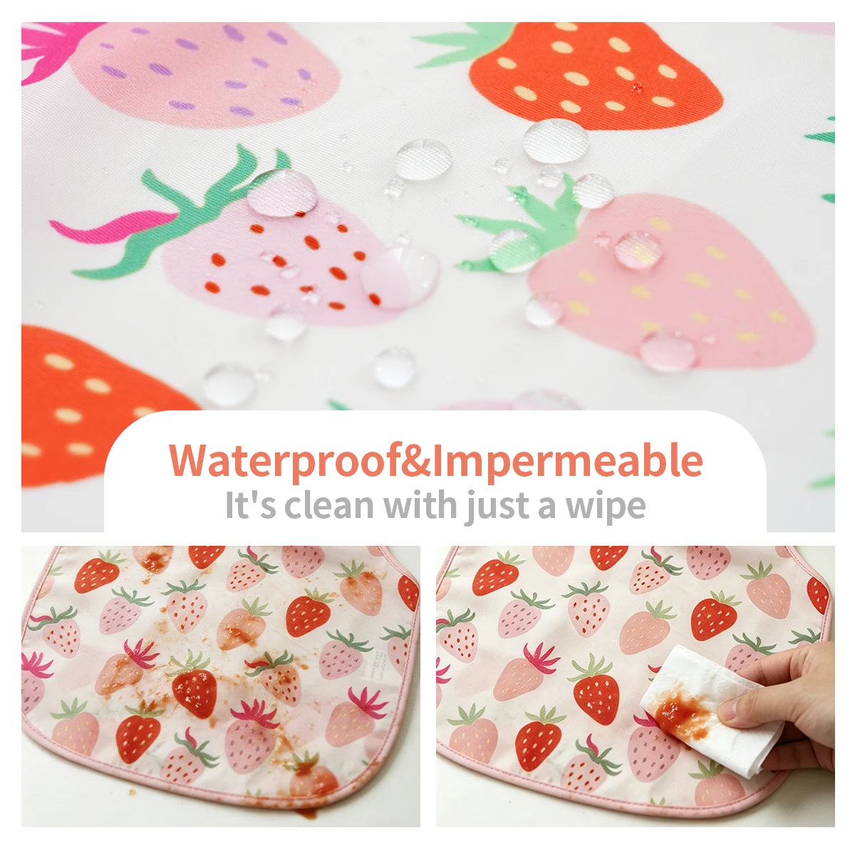 Happyflute 1 Pc Sleeveless Bib for Babies & Toddlers Waterproof Smock Bib for Eating Machine Washable & Mess-Proof Feeding Bib