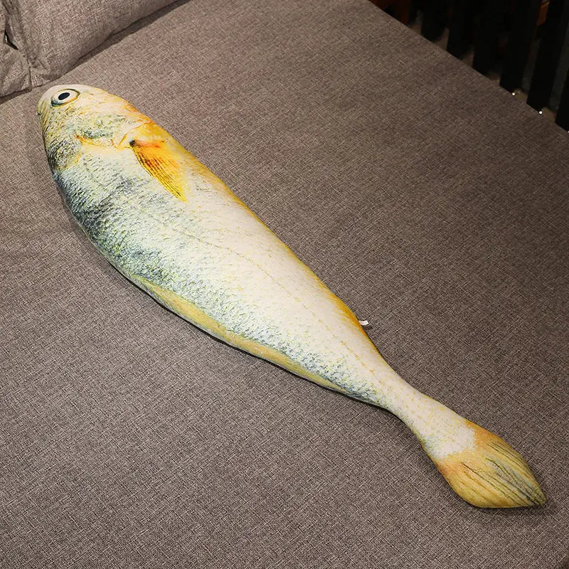 Artificial yellow croaker Plush Pillow Imitation Funny Fish Stuffed Pillow Emulational Home Sofa Plush Decoration Cushion