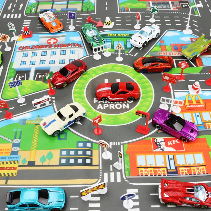 Baby Crawling Mat 83x57cm Cartoon City Traffic Map Non-Slip Playmat For Boys Girls Toddler Montessori Early Education Toys TMZ