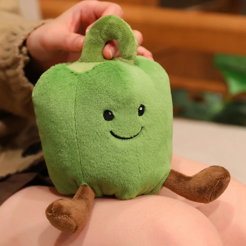 New Creative Cartoon Colored Pepper Plush Toys Stuffed Cozy Smile Vegetables Doll Cute Office Desktop Companion Delicate Gift