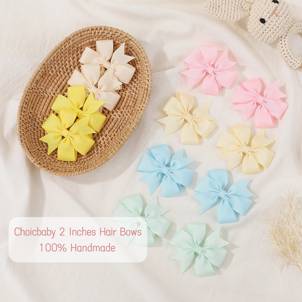 20Pcs Sunflower Ribbon Hair Clips 2.36 Inch Bangs Hair Clip Cheer up Bowknot Kids Girls Headdress Vibrant Color Mixed Bulk