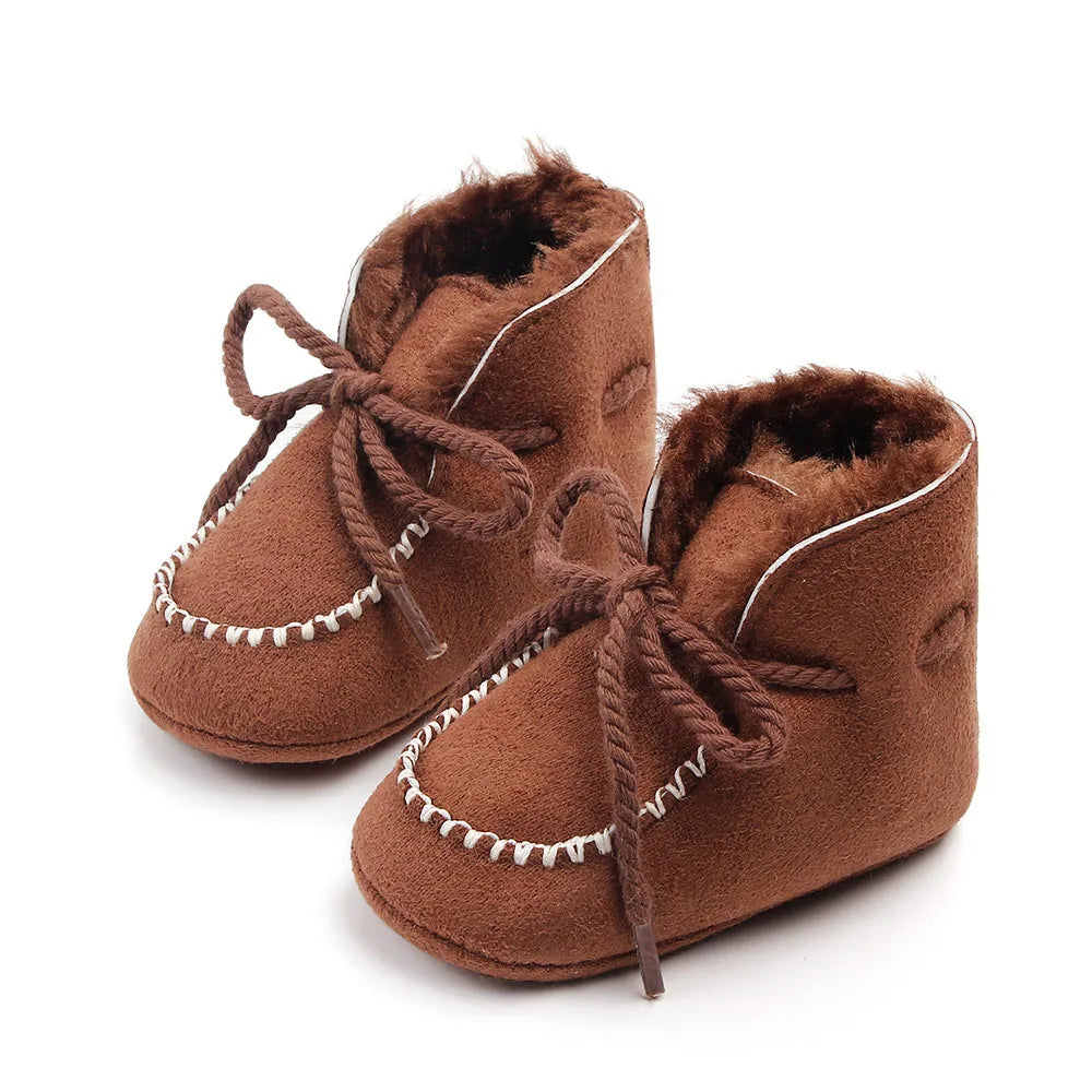 Winter Baby Girls and Boys Thick Warm Plush Fur Booties Fashion Design Soft Soled Comfortable High Quality Prewalker Shoes D2245